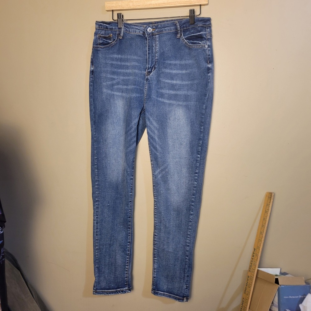 SHEIN Skinny Jeans Women Size 14 XXL Blue Excellent High Rise Medium Wash Denim